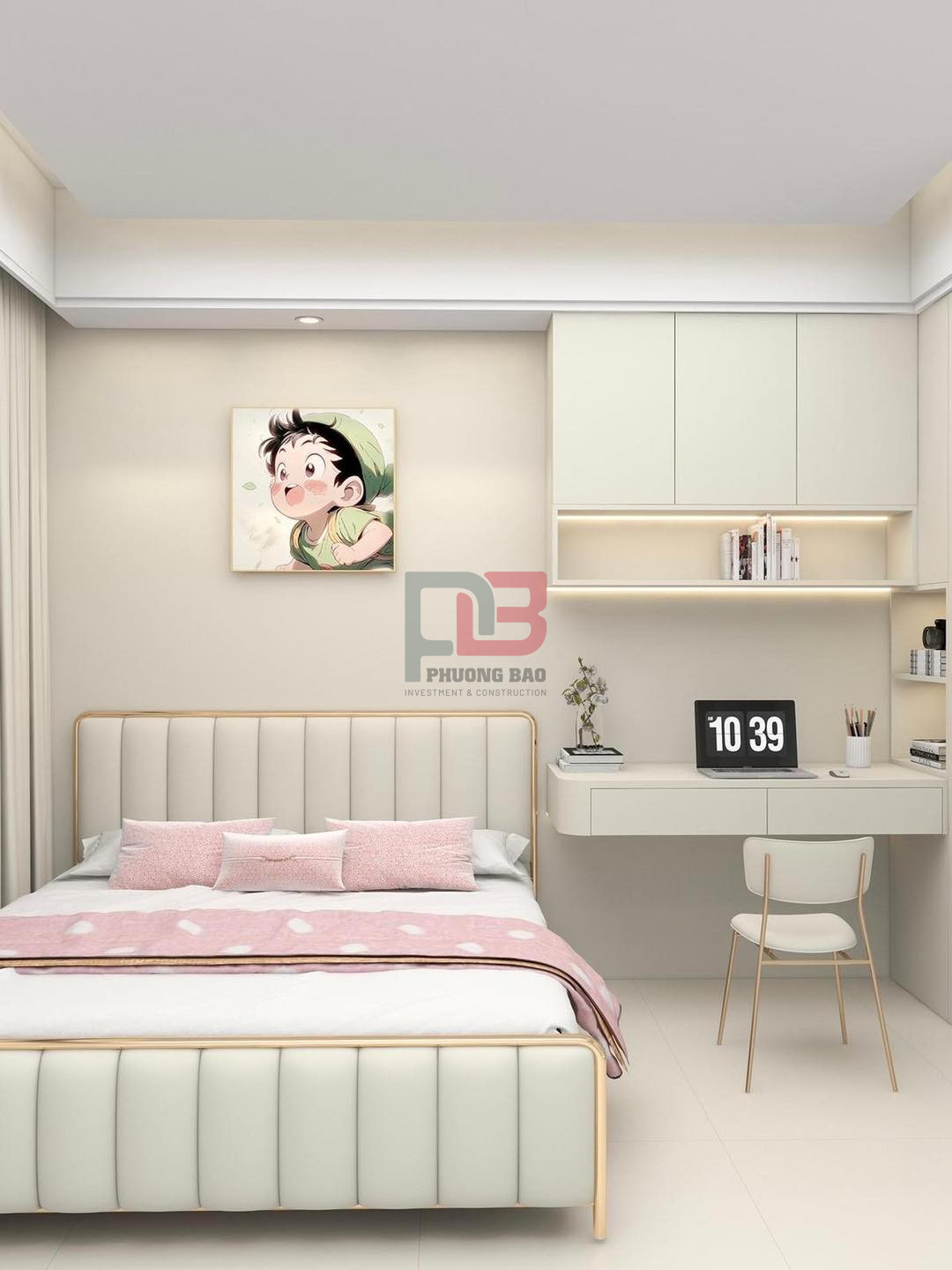 Thiết kế mẫu nội thất phòng ngủ 3D dành cho bé