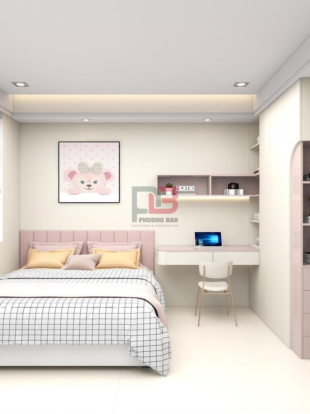 Tham khảo thiết kế nội thất phòng ngủ 3D dành cho bé – Công ty Phương Bảo
