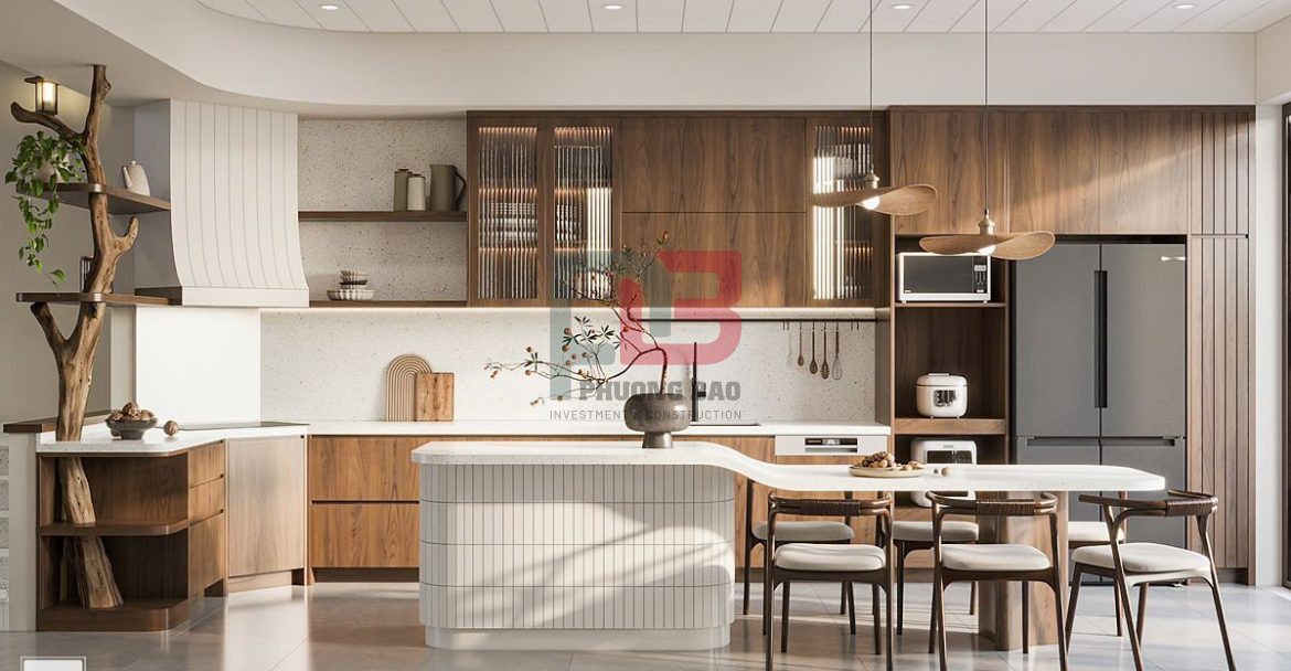 Bố trí cửa chính, bếp, phòng ngủ